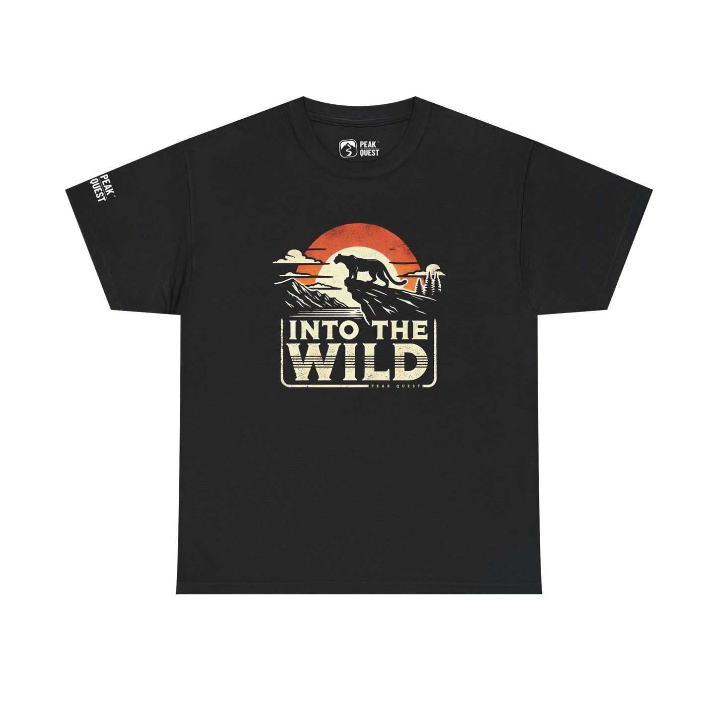 Into The Wild – Mountain Lion Sunset Ridge T-Shirt by Peak Quest