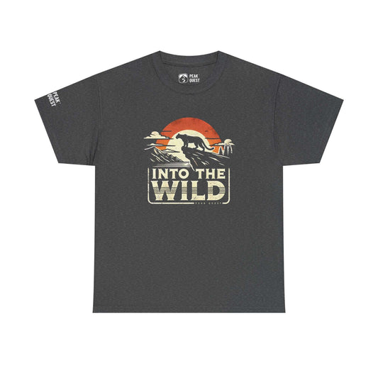 Into The Wild – Mountain Lion Sunset Ridge T-Shirt by Peak Quest