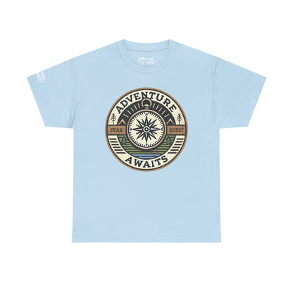 Adventure Awaits – Compass Explorer T-Shirt by Peak Quest