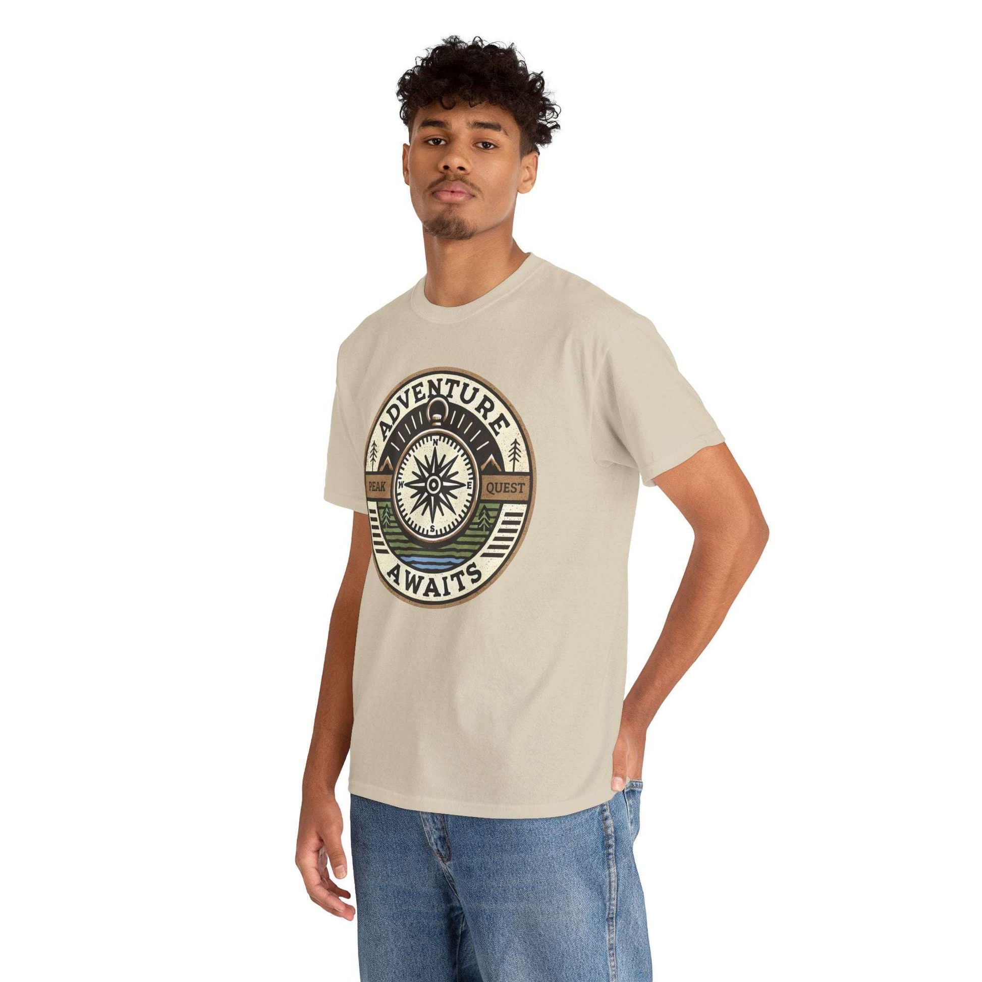 Adventure Awaits – Compass Explorer T-Shirt by Peak Quest