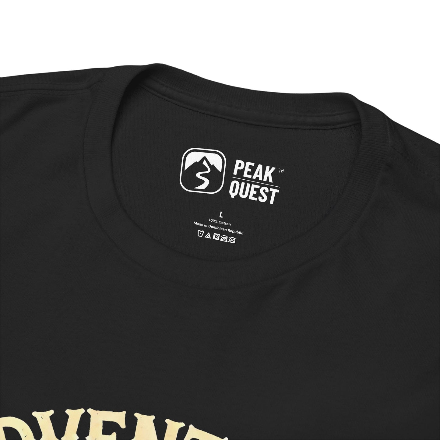 Adventure Awaits – Hiking Boot & Campfire T-Shirt by Peak Quest
