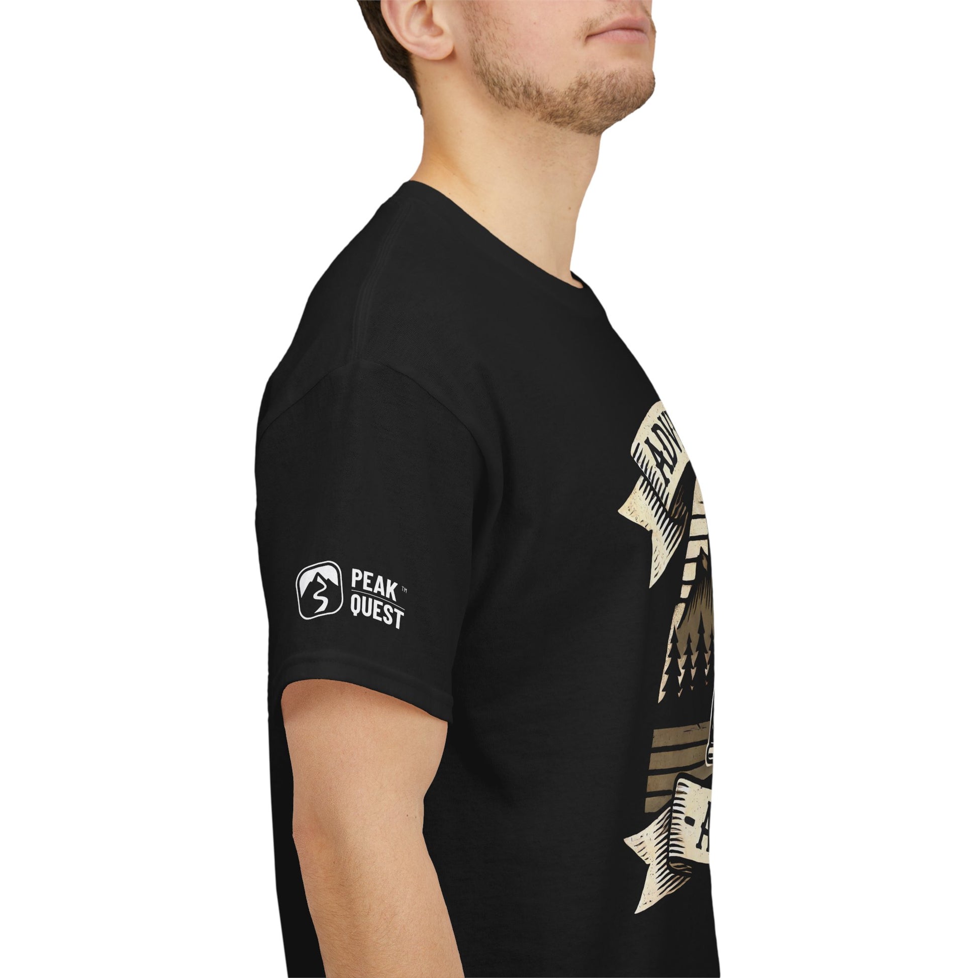 Adventure Awaits – Retro Camper Van T-Shirt by Peak Quest