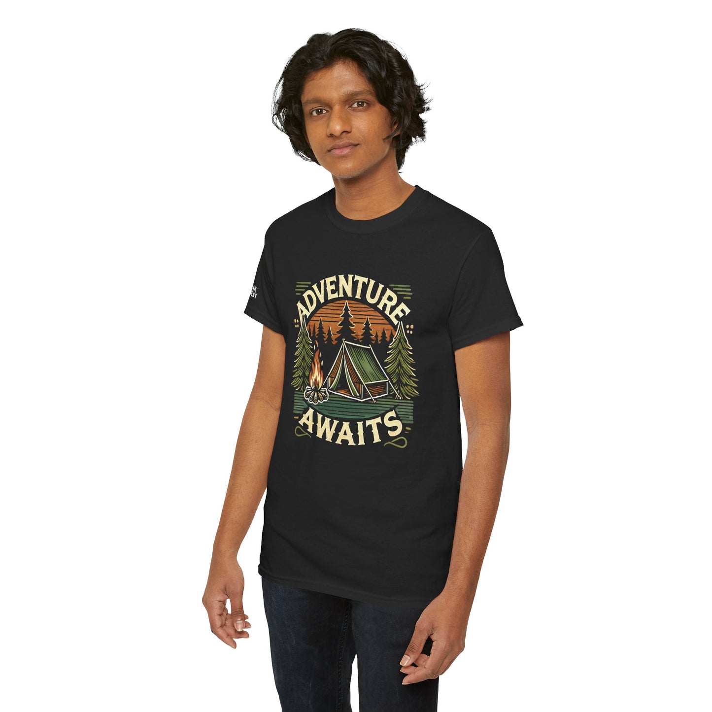 Adventure Awaits – Retro Camping T-Shirt by Peak Quest