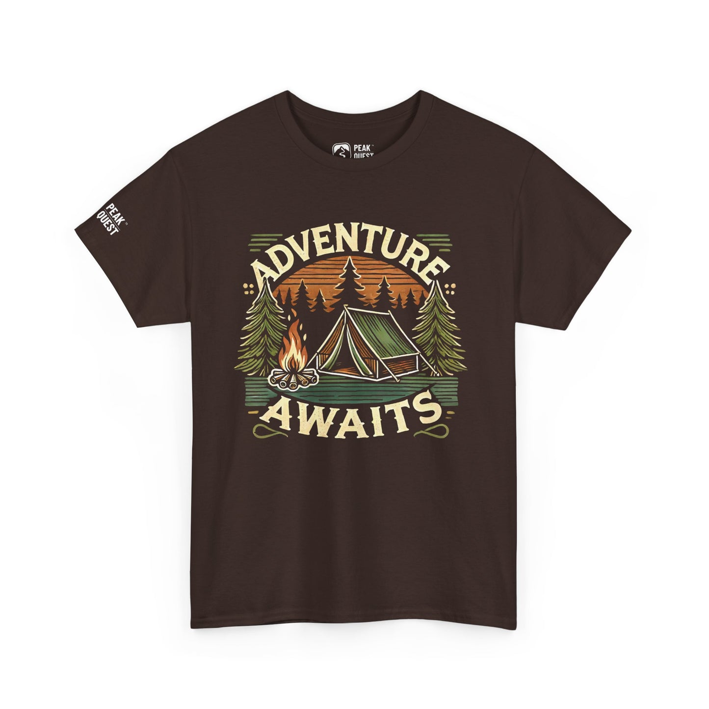 Adventure Awaits – Retro Camping T-Shirt by Peak Quest