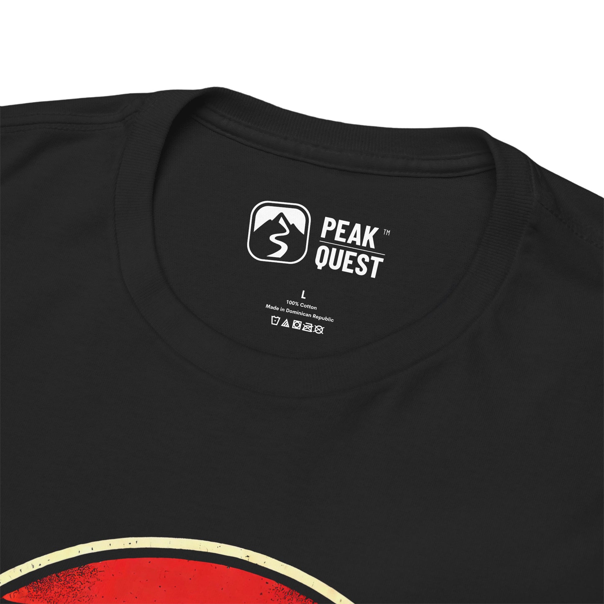 Adventure Awaits – Retro Mountain Hiker T-Shirt by Peak Quest