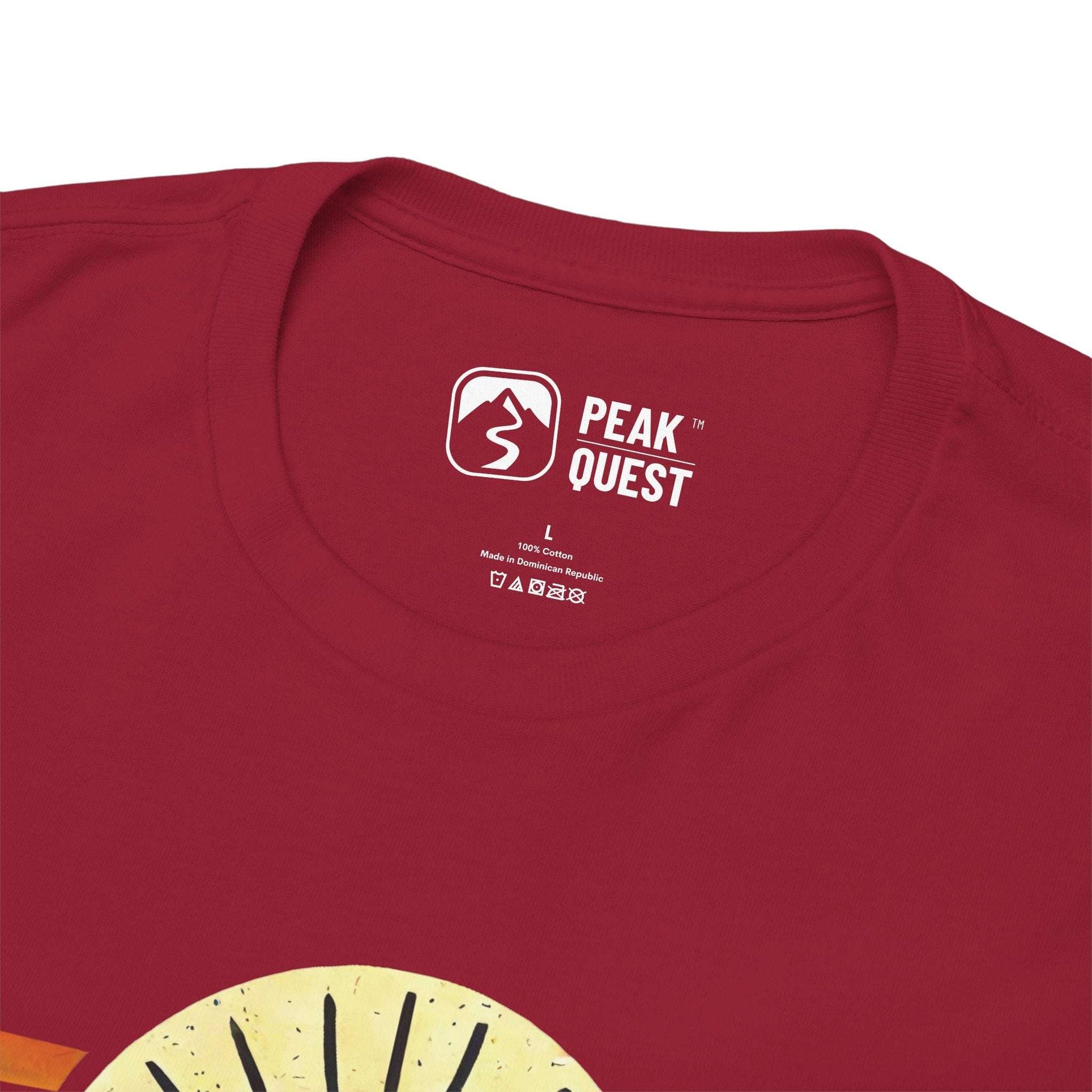 Adventure Awaits – Sunrise Hiker T-Shirt by Peak Quest