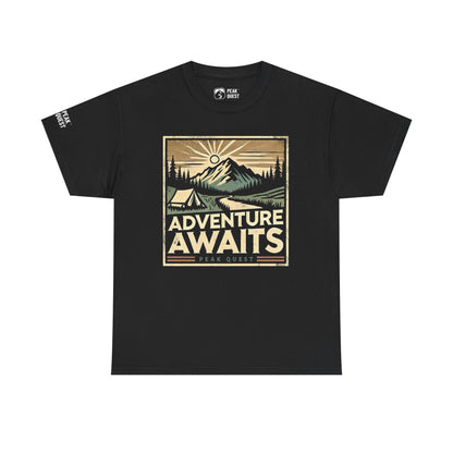 Adventure Awaits – Wilderness Scene T-Shirt by Peak Quest