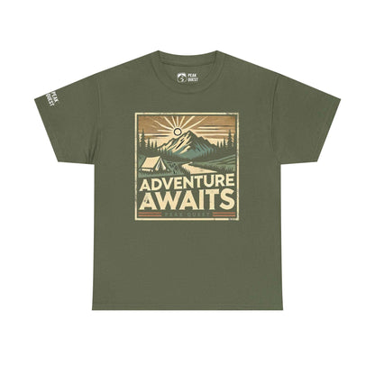 Adventure Awaits – Wilderness Scene T-Shirt by Peak Quest