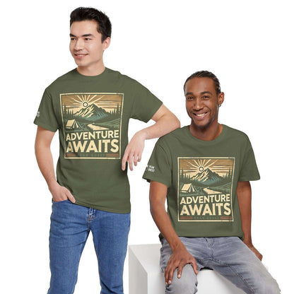 Adventure Awaits – Wilderness Scene T-Shirt by Peak Quest