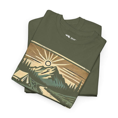 Adventure Awaits – Wilderness Scene T-Shirt by Peak Quest