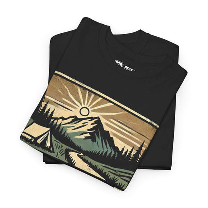 Adventure Awaits – Wilderness Scene T-Shirt by Peak Quest