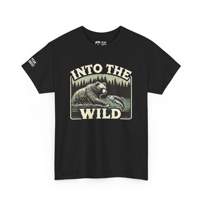 Into The Wild – Bear Fishing River T-Shirt by Peak Quest