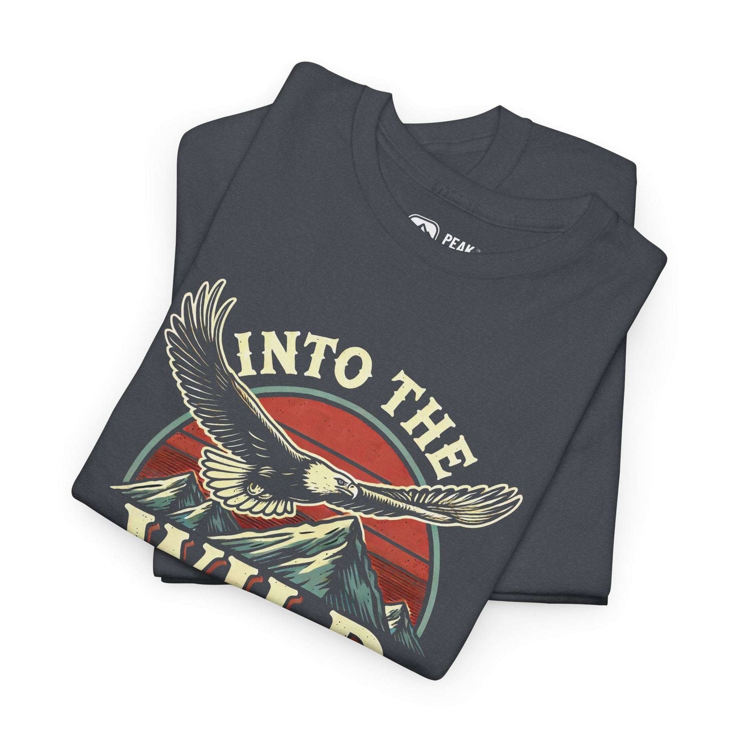 Into The Wild – Eagle Over Mountains T-Shirt by Peak Quest