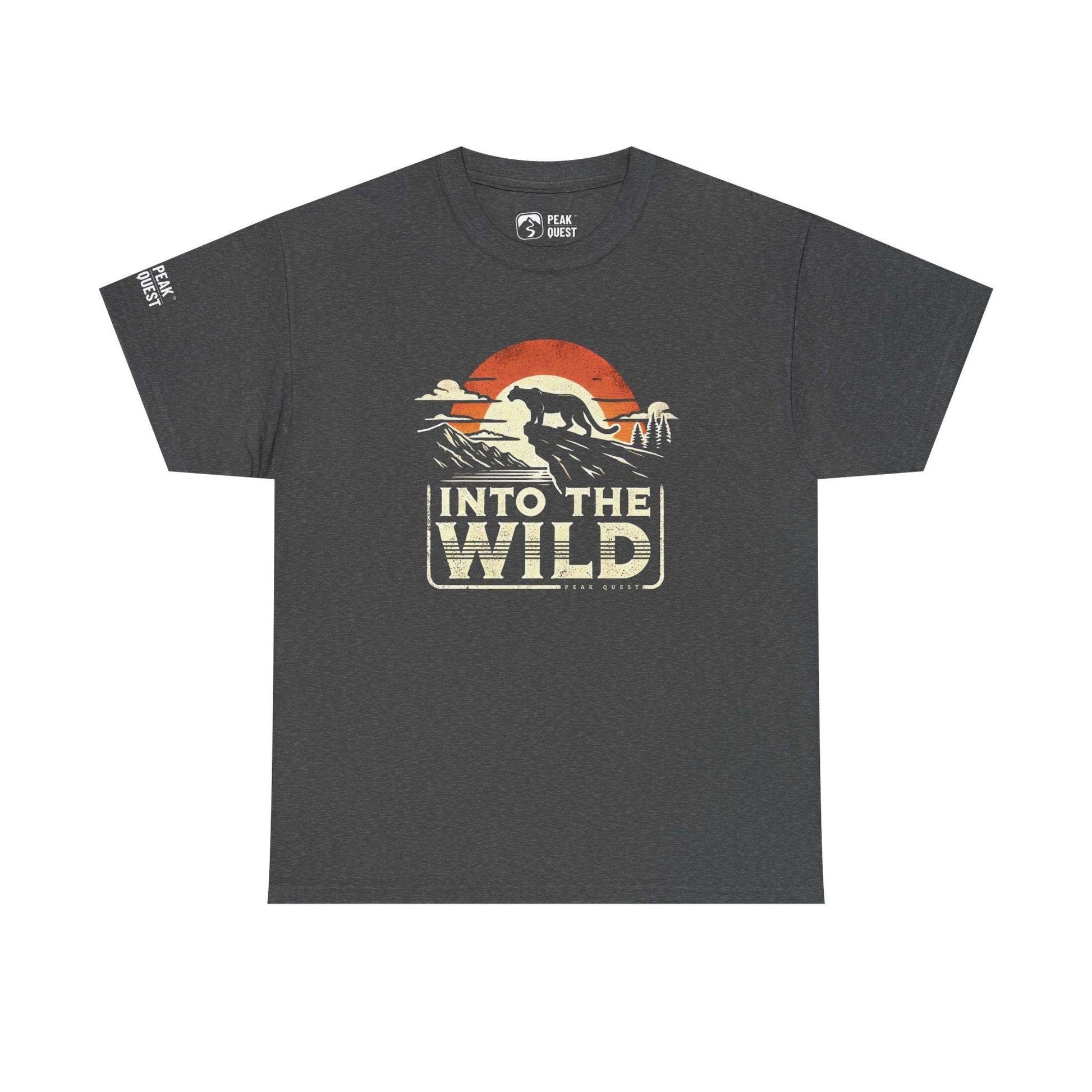 Into The Wild – Mountain Lion Sunset Ridge T-Shirt by Peak Quest