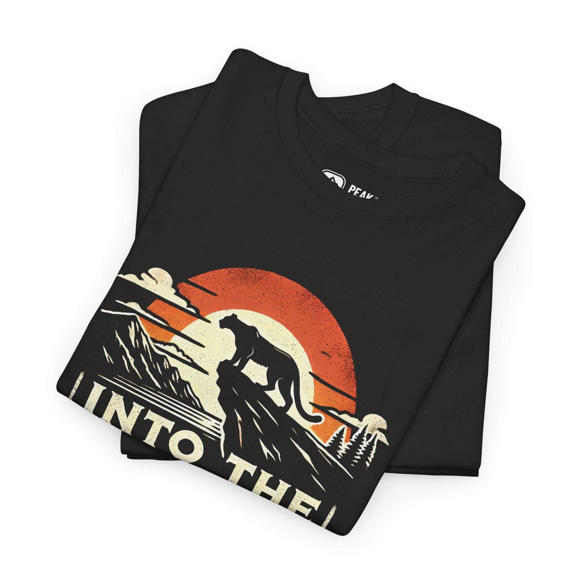 Into The Wild – Mountain Lion Sunset Ridge T-Shirt by Peak Quest