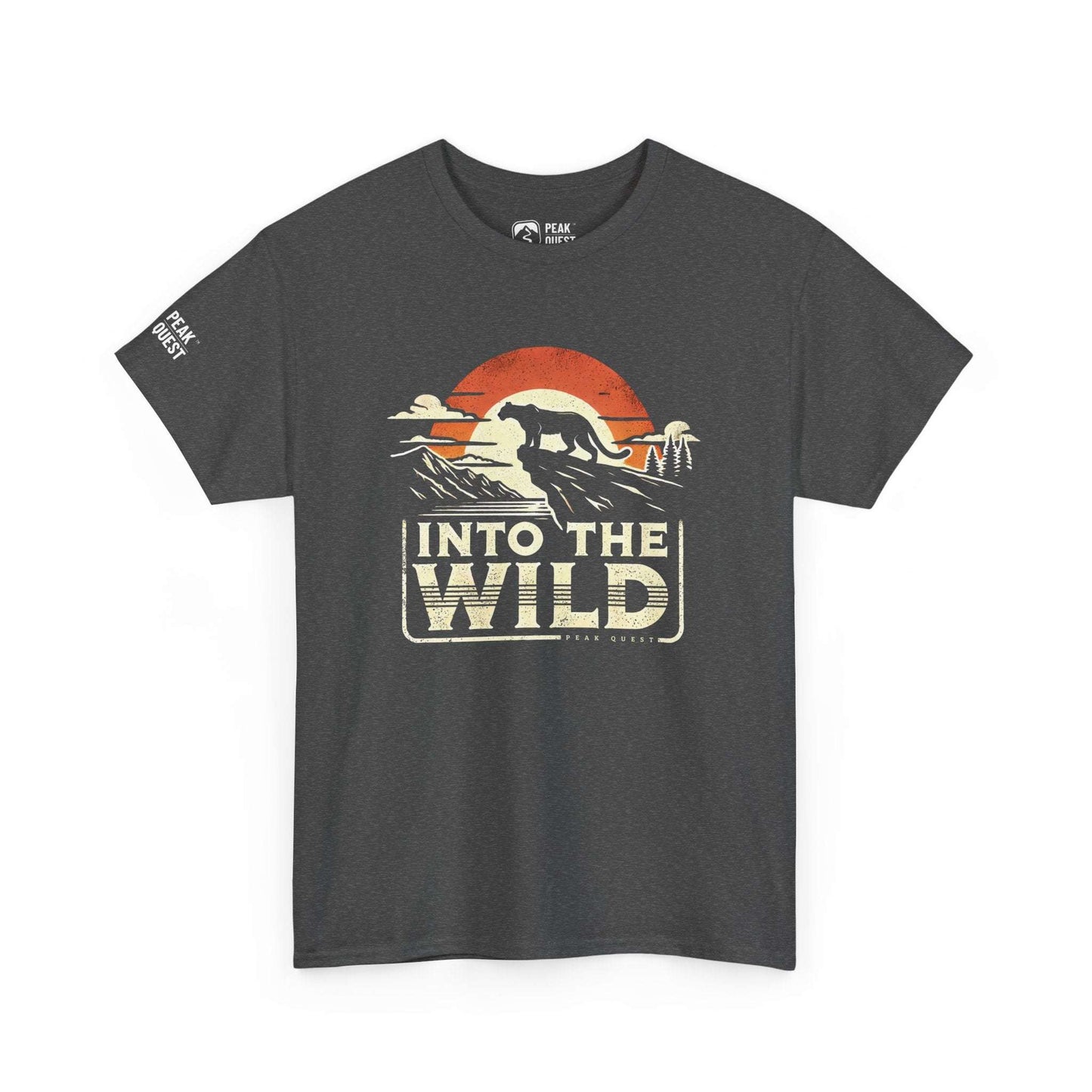 Into The Wild – Mountain Lion Sunset Ridge T-Shirt by Peak Quest