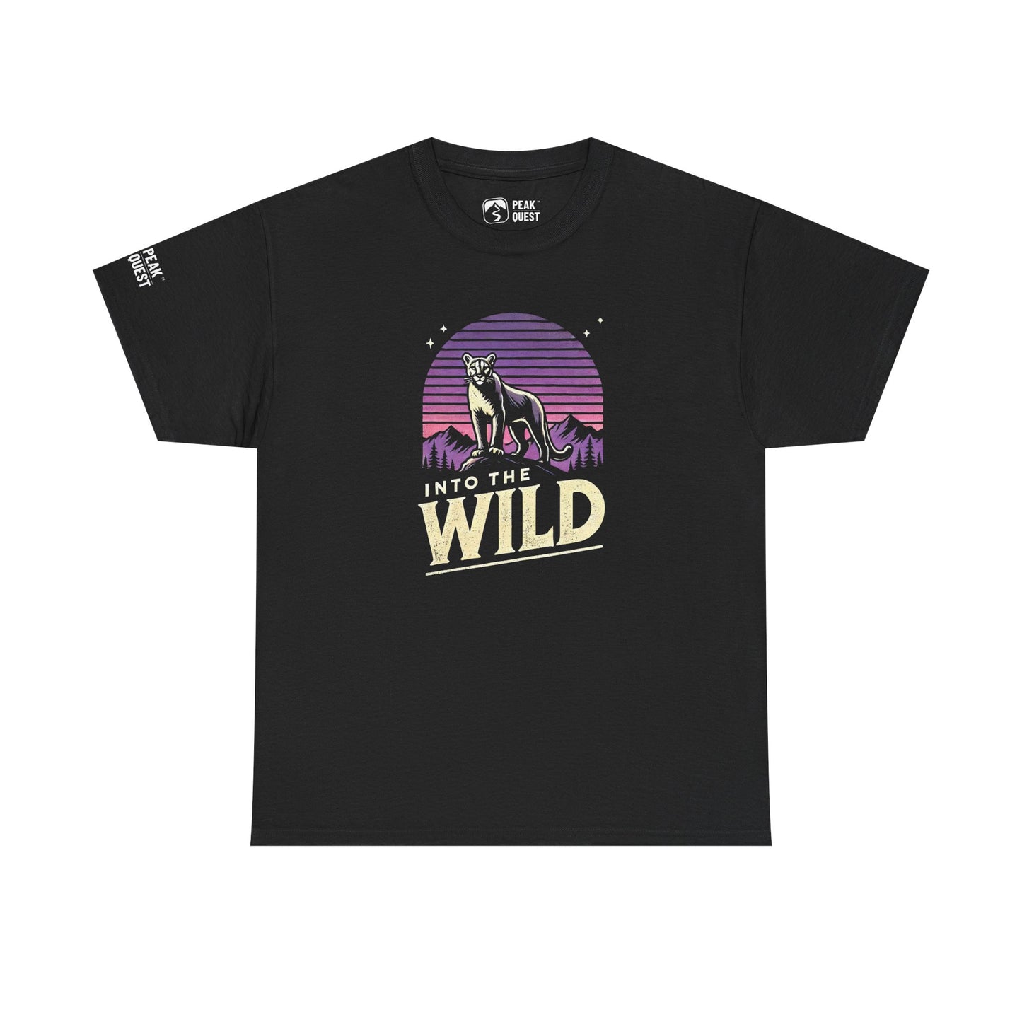 Into The Wild – Mountain Lion Sunset T-Shirt by Peak Quest