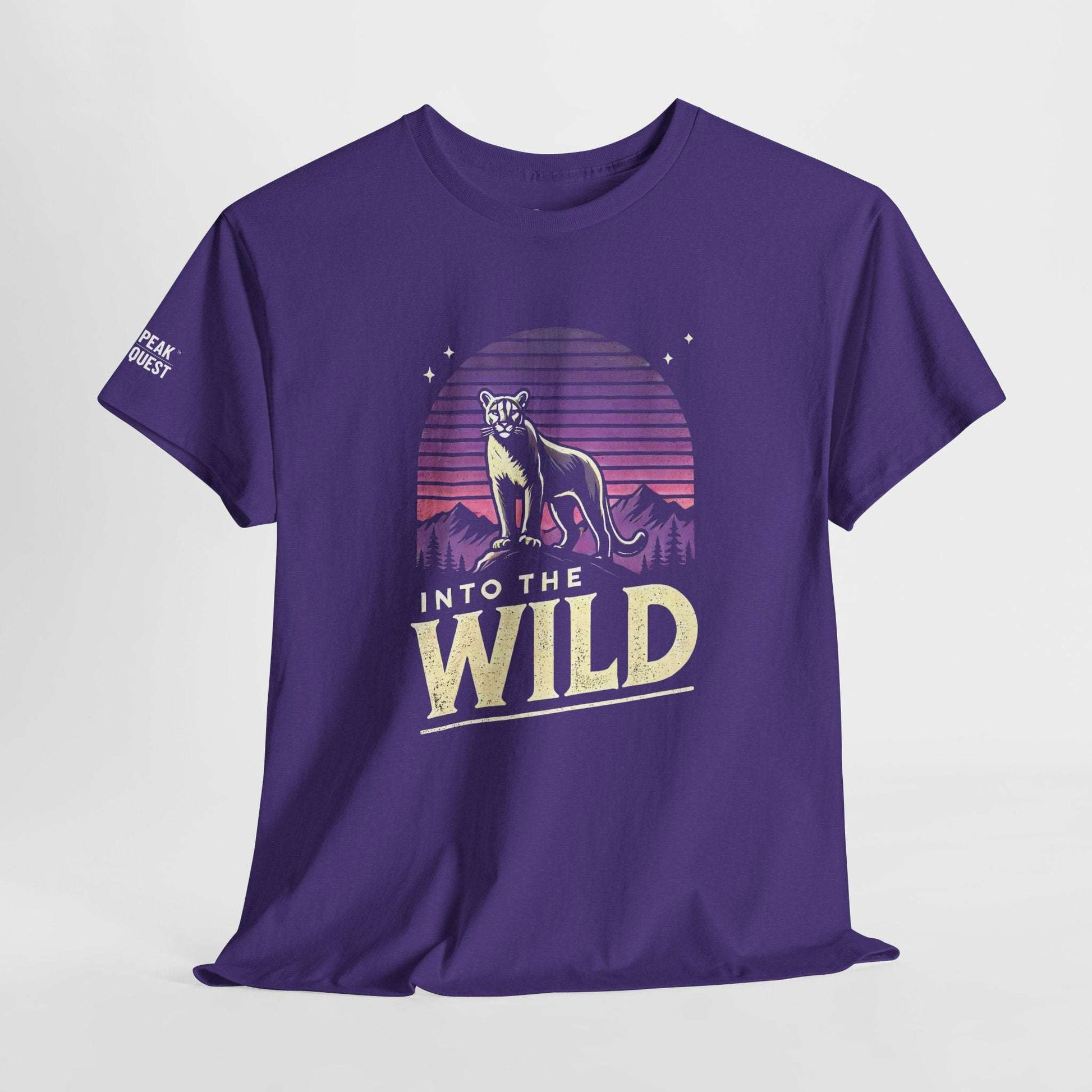 Into The Wild – Mountain Lion Sunset T-Shirt by Peak Quest