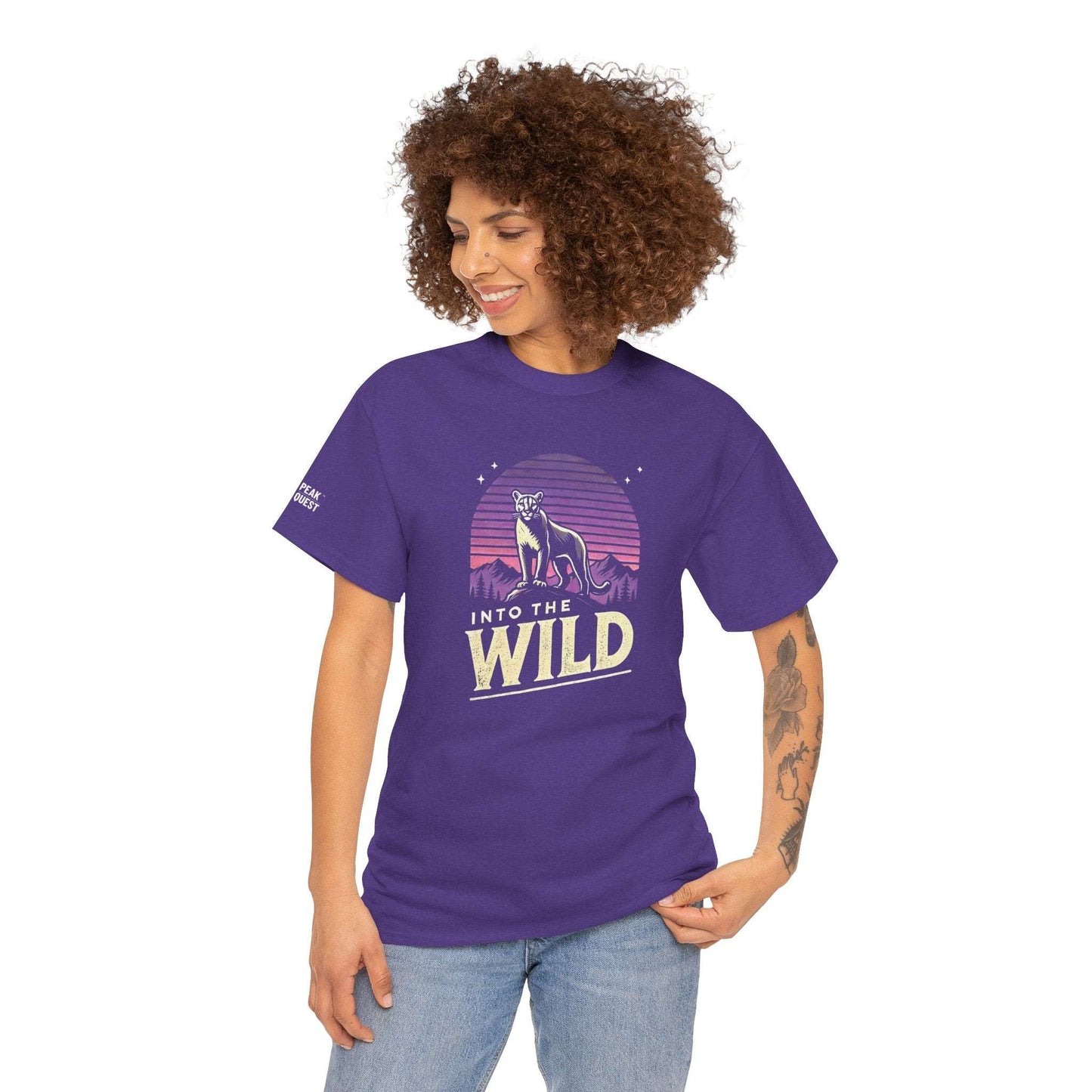 Into The Wild – Mountain Lion Sunset T-Shirt by Peak Quest