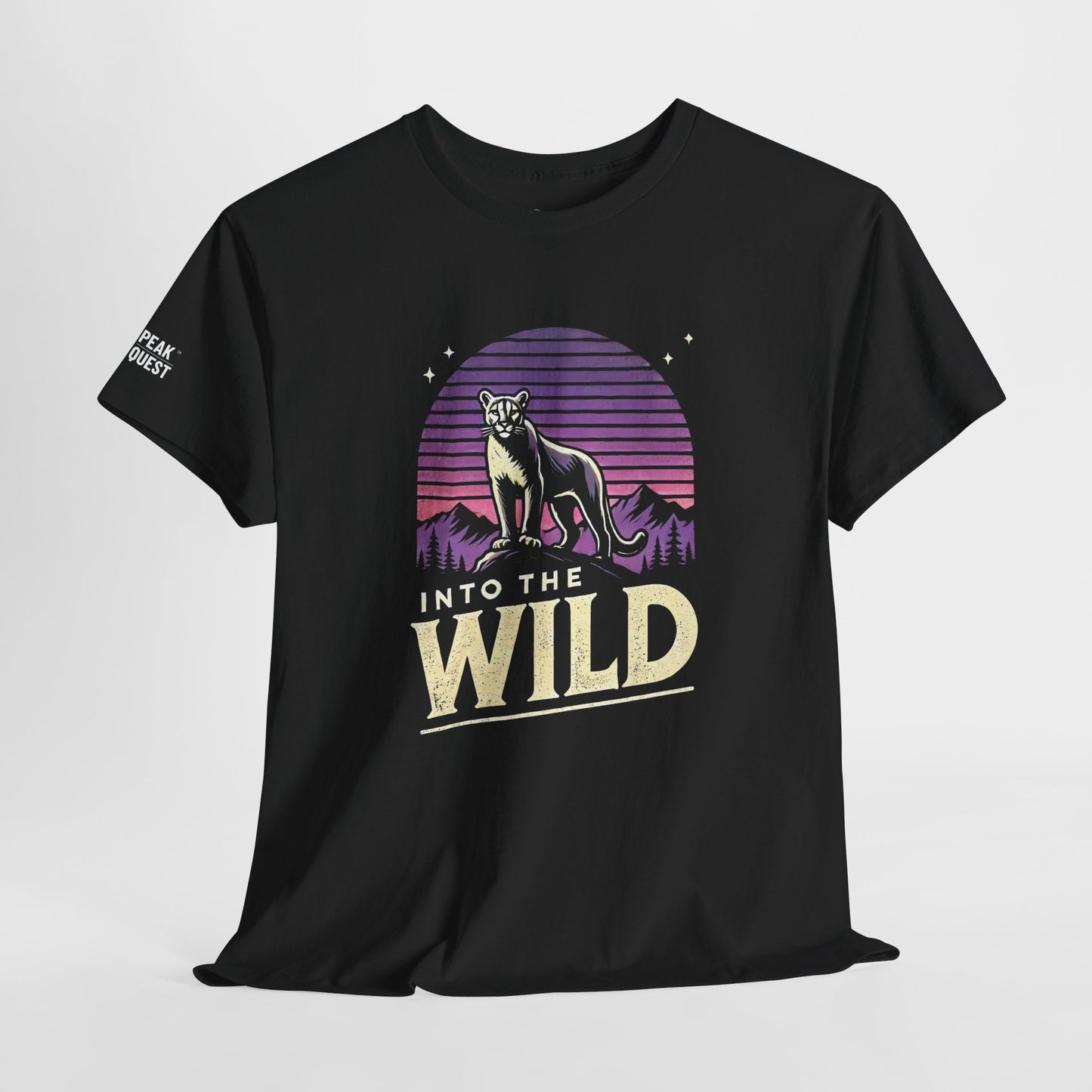 Into The Wild – Mountain Lion Sunset T-Shirt by Peak Quest