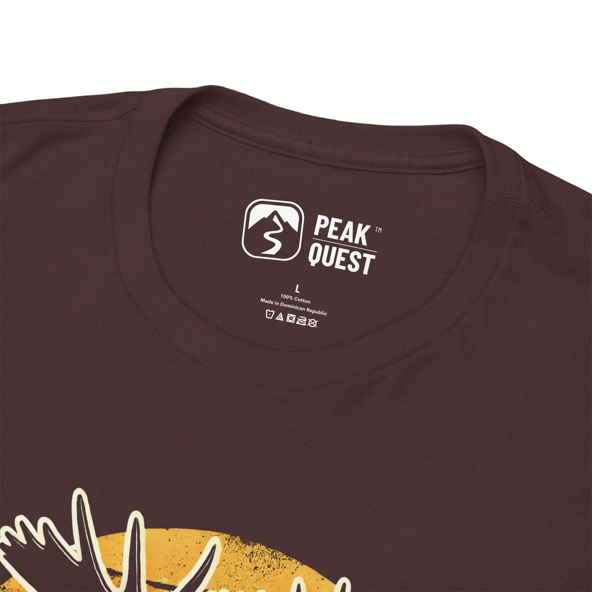 Into The Wild – Retro Moose Sunset T-Shirt by Peak Quest