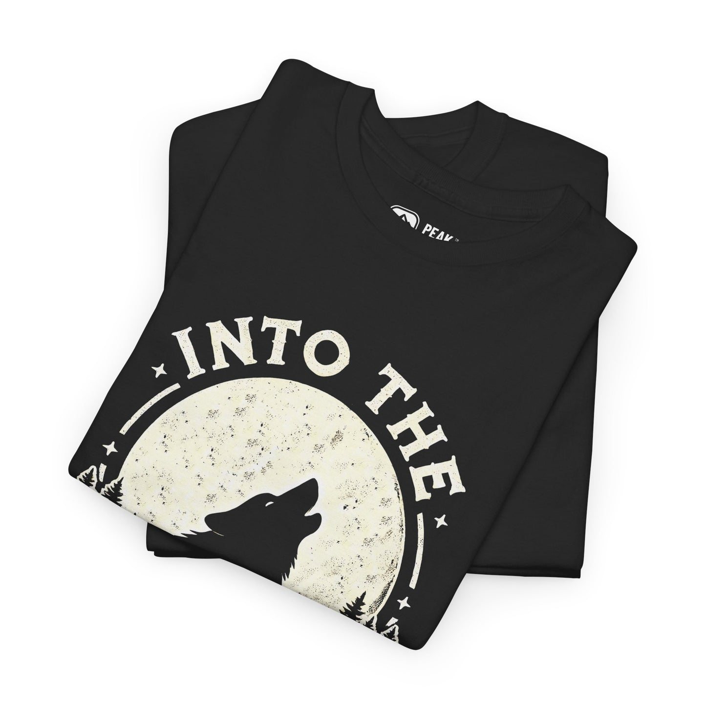 Into The Wild – Wolf Howling at Moon T-Shirt by Peak Quest